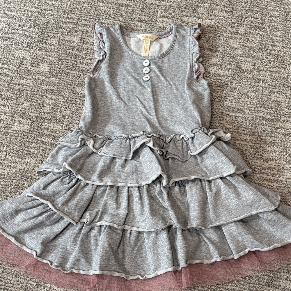 Matilda Jane Gray Ruffled Kids Dress